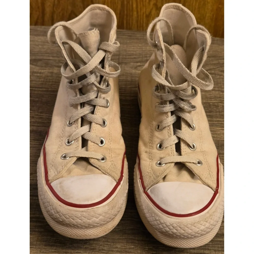 Converse Allstar High Top Platform Sneakers Youth Size 5.5 White